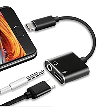 CKOZA 2in1 Type C to Audio Jack Headphone Splitter & Charging Adapter