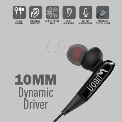 Ubon Wired in Ear Jack Rap Mafia Champ Earphone with Mic