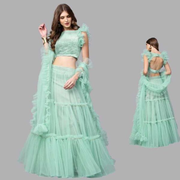 New Raj Shree Fashion Designer Lehenga Choli Semi Stitched Traditional  Lehenga Choli Party Wear Lehenga Choli And Wending Lehenga Choli Sky Blue  SU14, One Size (Heavy$_14) : Amazon.co.uk: Fashion