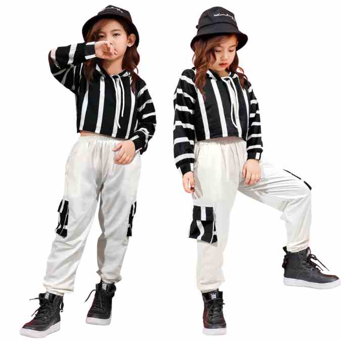Stylish Kids Hip Hop Clothing Top and Pant Set Dance Clothes For Girls