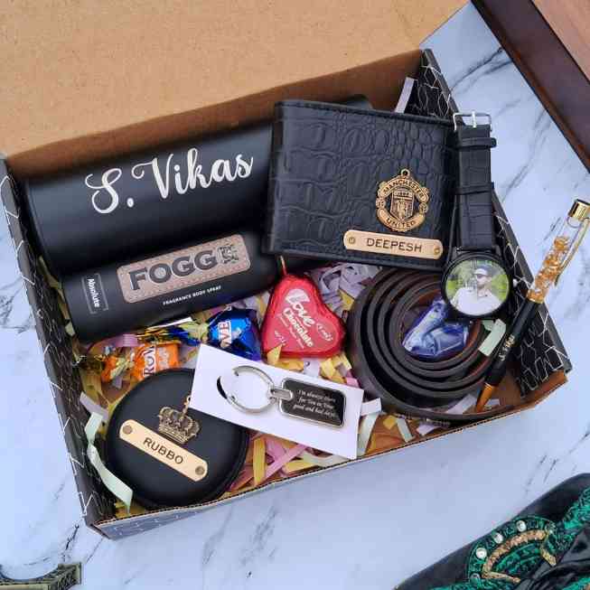 Gift Box for Men Online - Men in Black Gift Hamper | Confetti Gifts