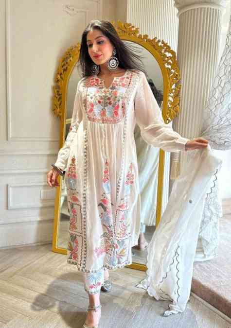 Zarqash Sra Fancy Georgette Embroidery Pakistani Suit : Textilecatalog