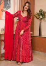 Red Anarkali Gown Suit - Richous