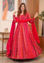 Red Anarkali Gown Suit - Richous