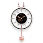 Designer Deer Wall Clock - Black